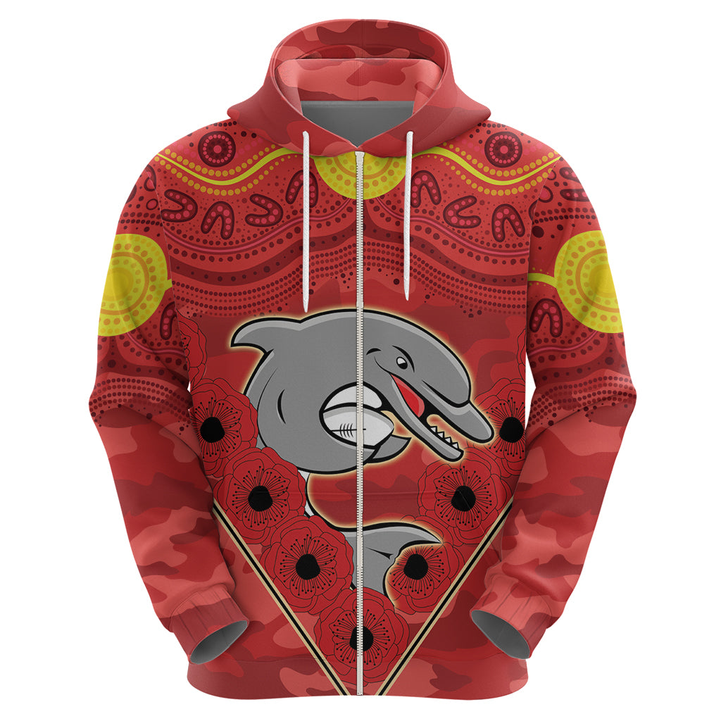 Custom Dolphins Rugby ANZAC Hoodie Aboriginal and Army Patterns LT9 - Vibe Hoodie Shop