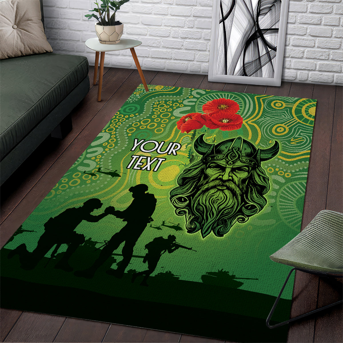 Custom Raiders Rugby ANZAC Area Rug Canberra The Military Soldiers - Vibe Hoodie Shop