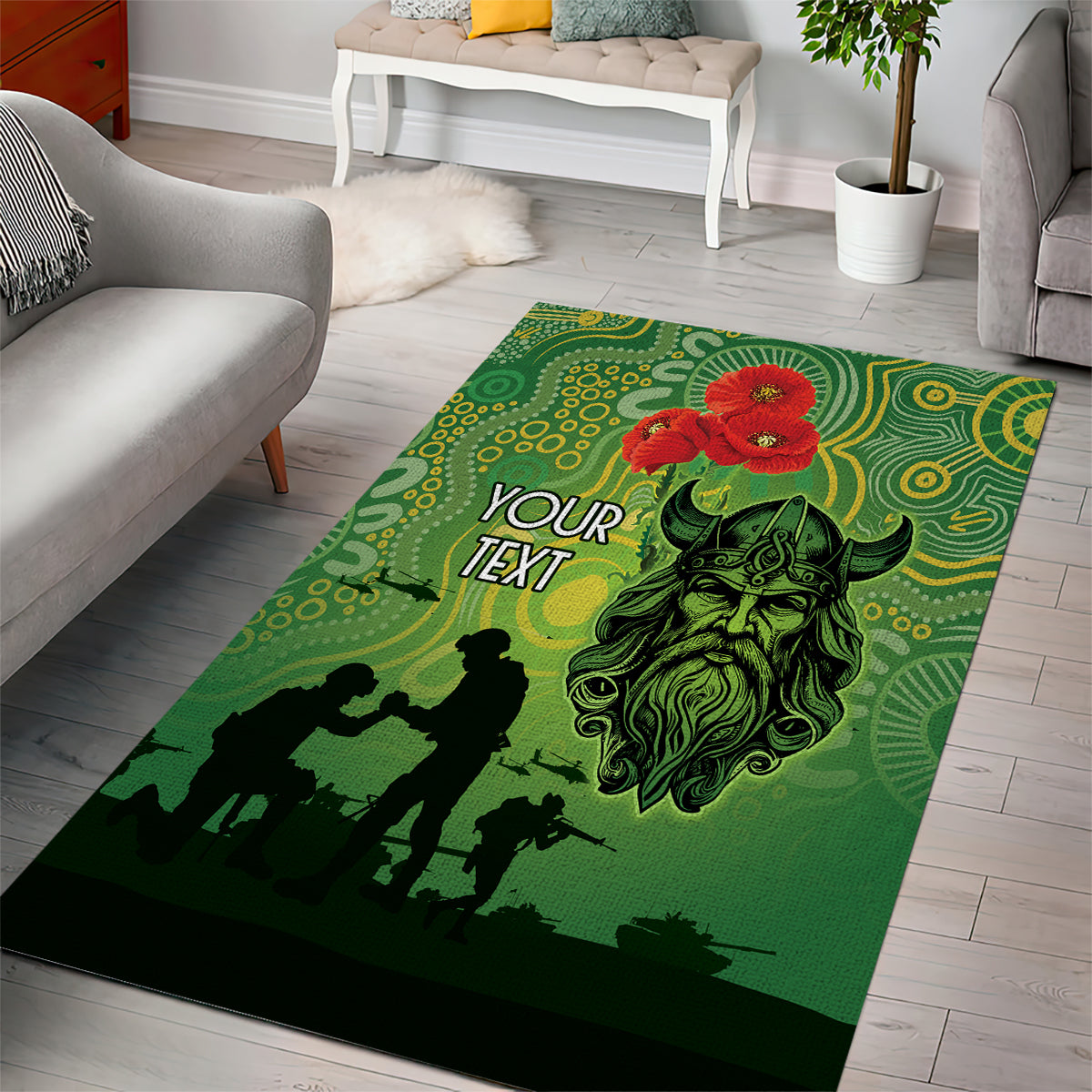 Custom Raiders Rugby ANZAC Area Rug Canberra The Military Soldiers - Vibe Hoodie Shop