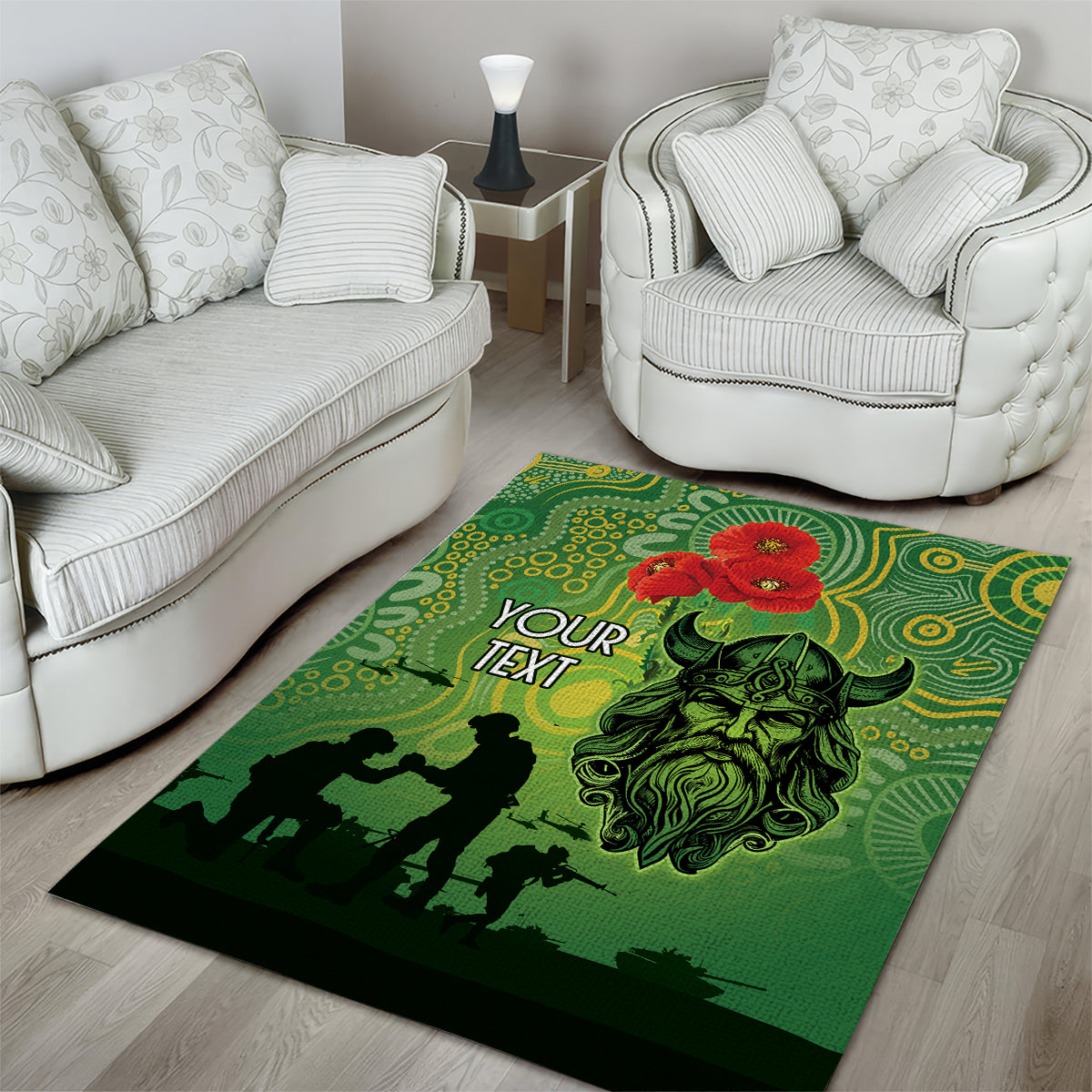 Custom Raiders Rugby ANZAC Area Rug Canberra The Military Soldiers - Vibe Hoodie Shop