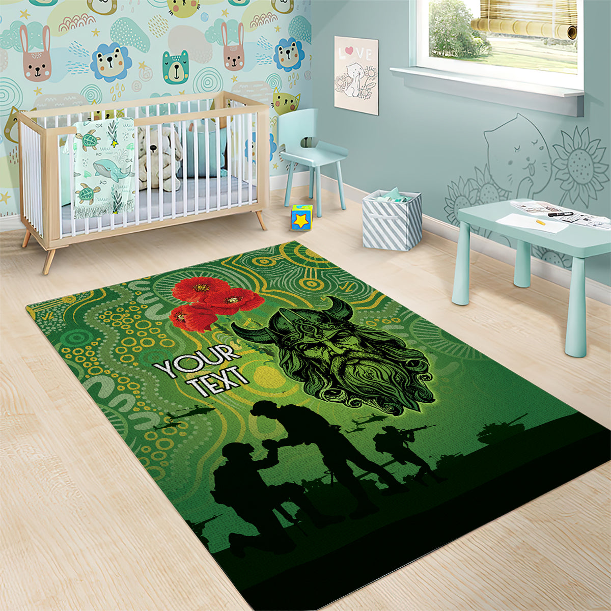 Custom Raiders Rugby ANZAC Area Rug Canberra The Military Soldiers - Vibe Hoodie Shop