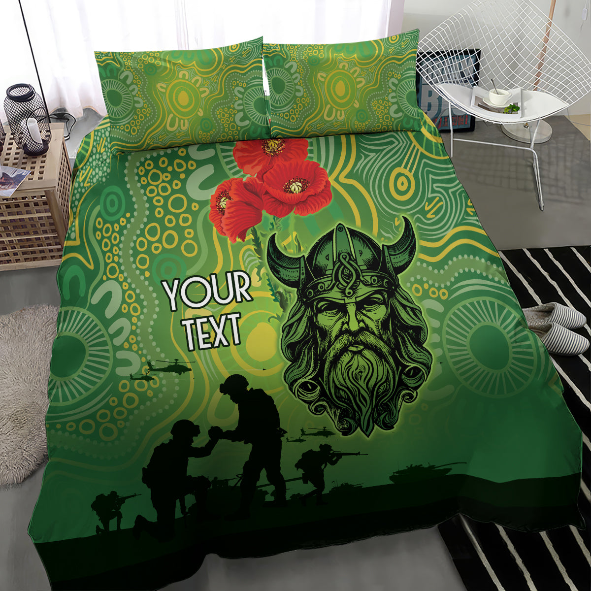 Custom Raiders Rugby ANZAC Bedding Set Canberra The Military Soldiers - Vibe Hoodie Shop