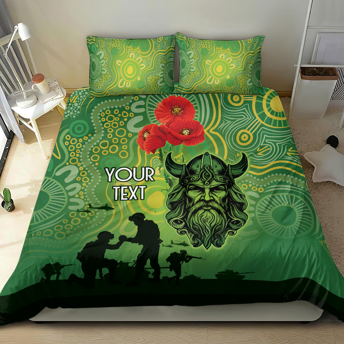 Custom Raiders Rugby ANZAC Bedding Set Canberra The Military Soldiers - Vibe Hoodie Shop