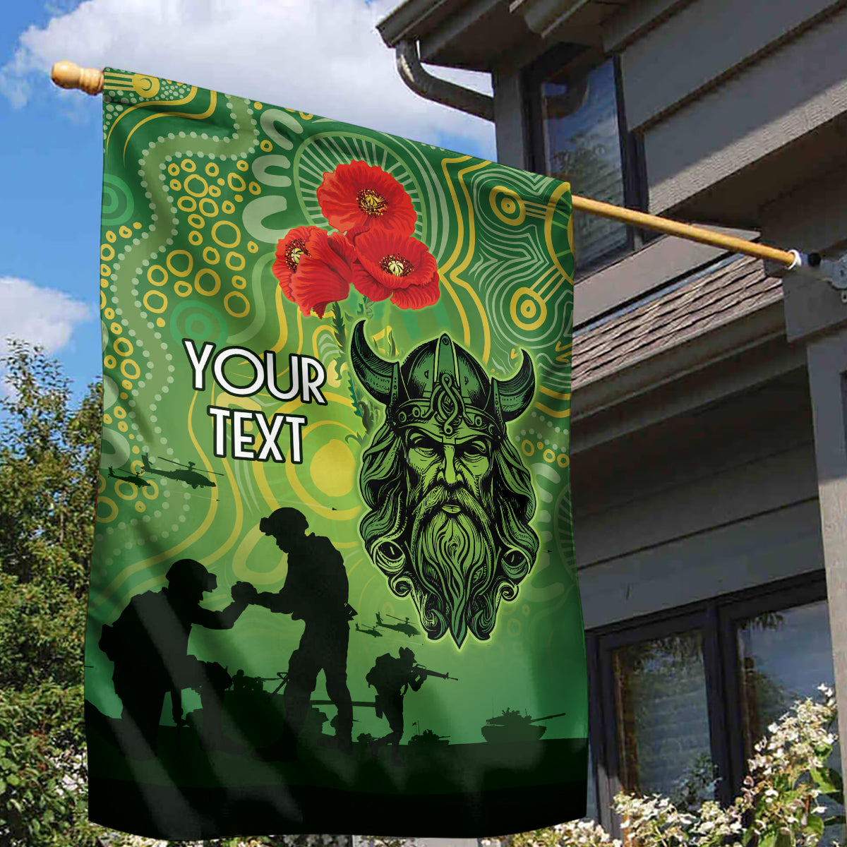 Custom Raiders Rugby ANZAC Garden Flag Canberra The Military Soldiers - Vibe Hoodie Shop