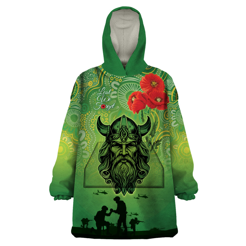 Custom Raiders Rugby ANZAC Wearable Blanket Hoodie Canberra The Military Soldiers - Vibe Hoodie Shop