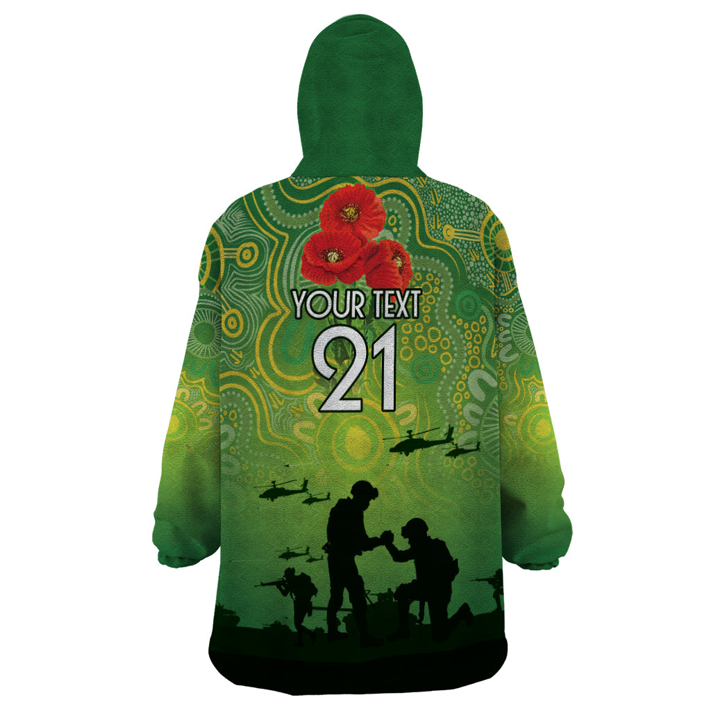 Custom Raiders Rugby ANZAC Wearable Blanket Hoodie Canberra The Military Soldiers - Vibe Hoodie Shop