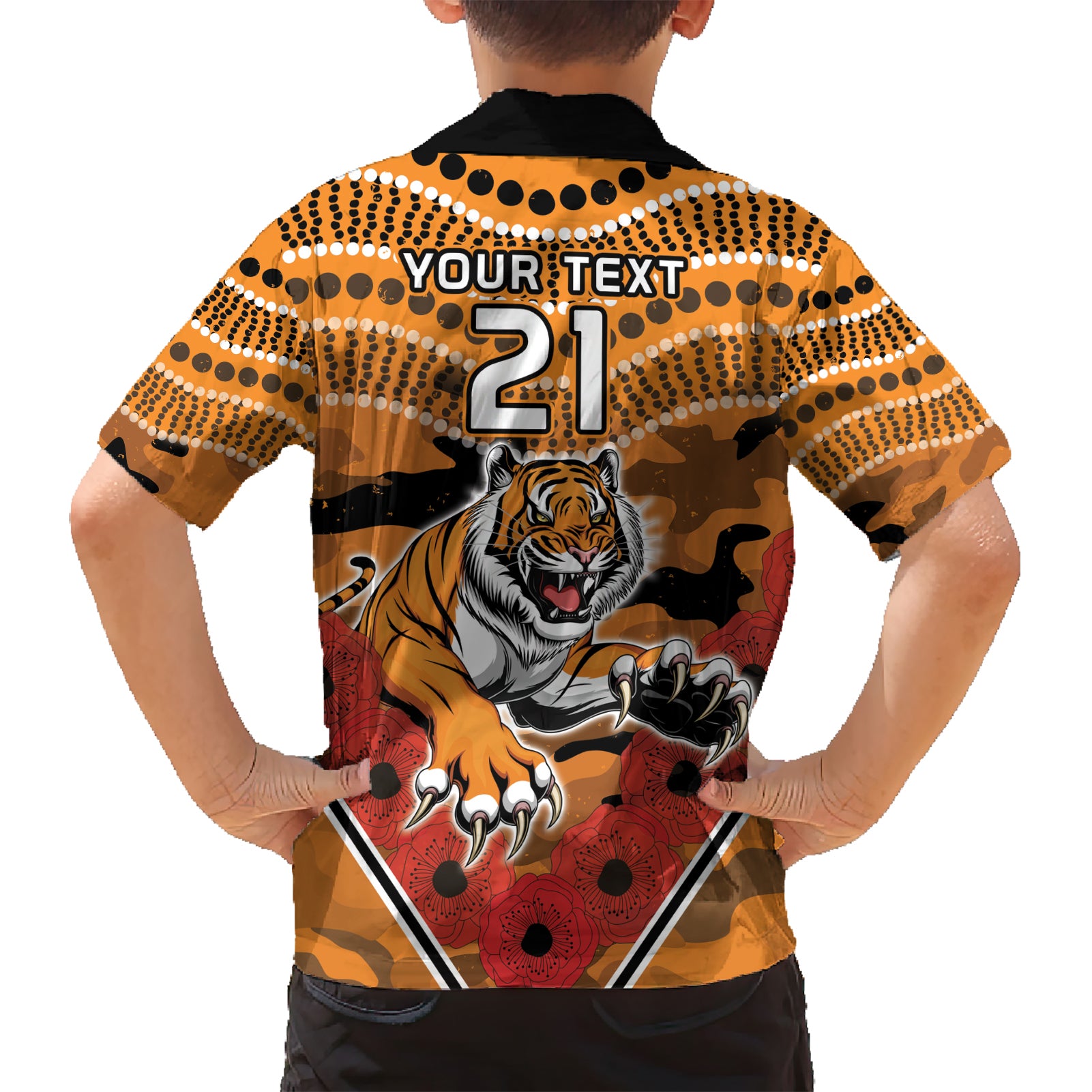 Custom Wests Tigers Rugby ANZAC Hawaiian Shirt Aboriginal and Army Patterns - Vibe Hoodie Shop