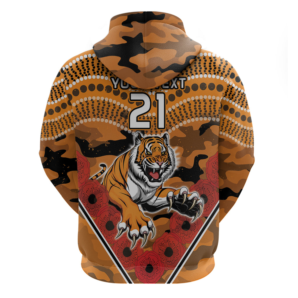 Custom Wests Tigers Rugby ANZAC Hoodie Aboriginal and Army Patterns LT9 - Vibe Hoodie Shop
