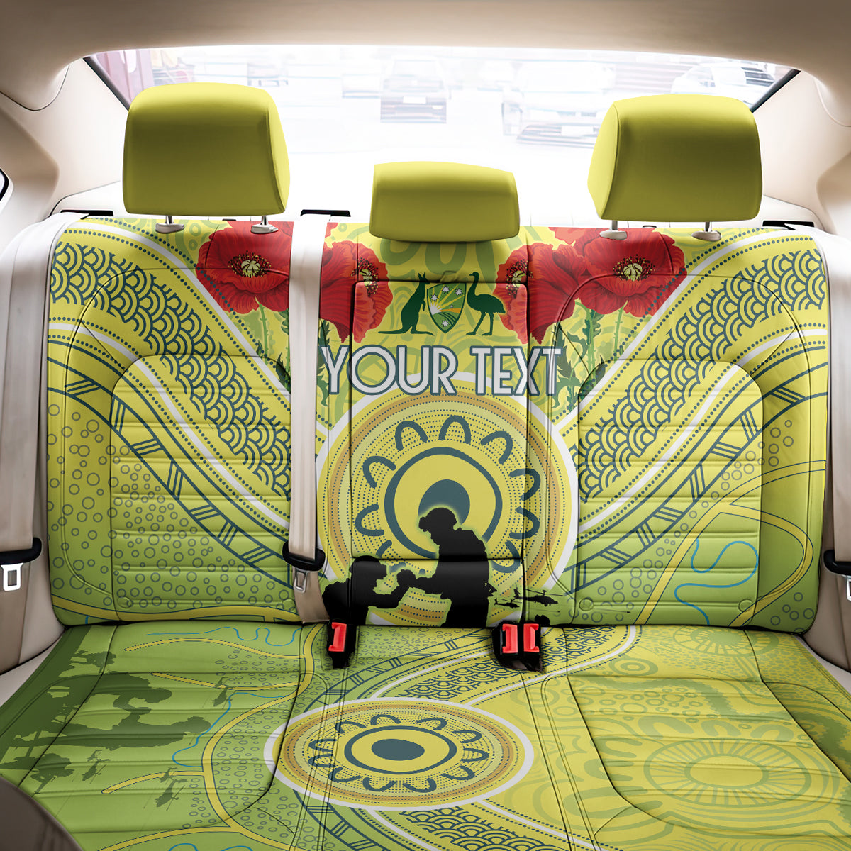 Custom Australia Cricket ANZAC Back Car Seat Cover The Military Soldiers with Aboriginal Style LT9