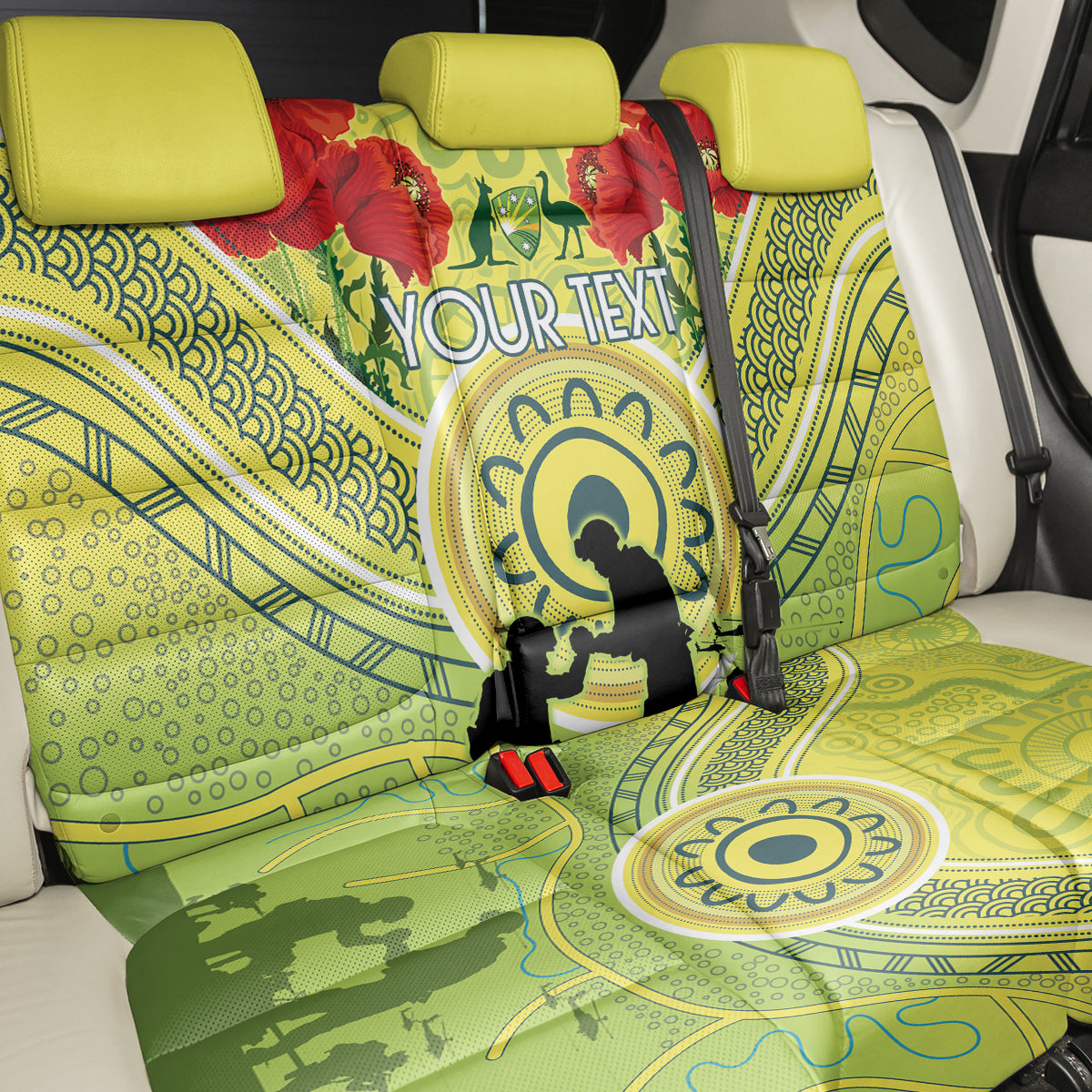Custom Australia Cricket ANZAC Back Car Seat Cover The Military Soldiers with Aboriginal Style LT9