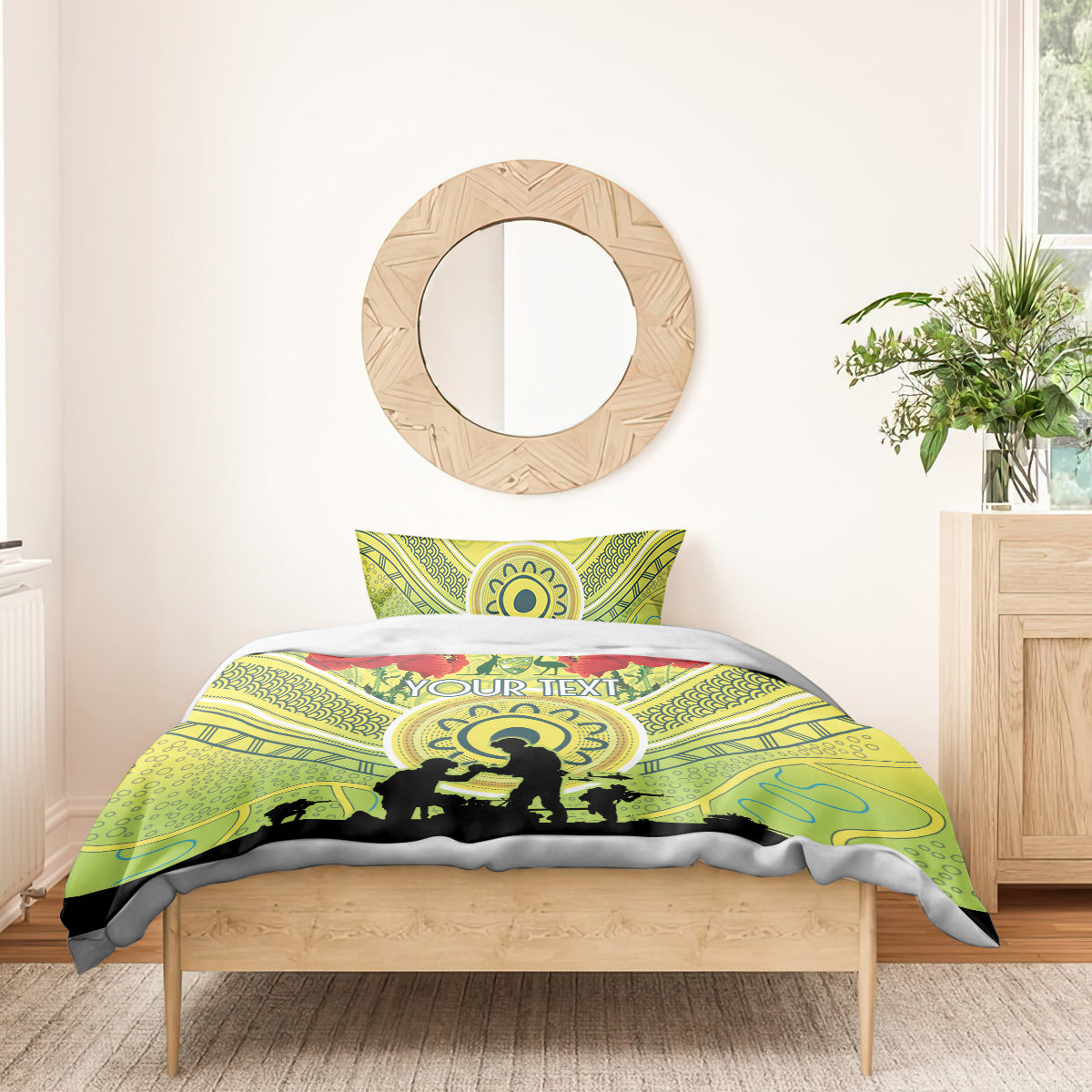 Custom Australia Cricket ANZAC Bedding Set The Military Soldiers with Aboriginal Style - Vibe Hoodie Shop
