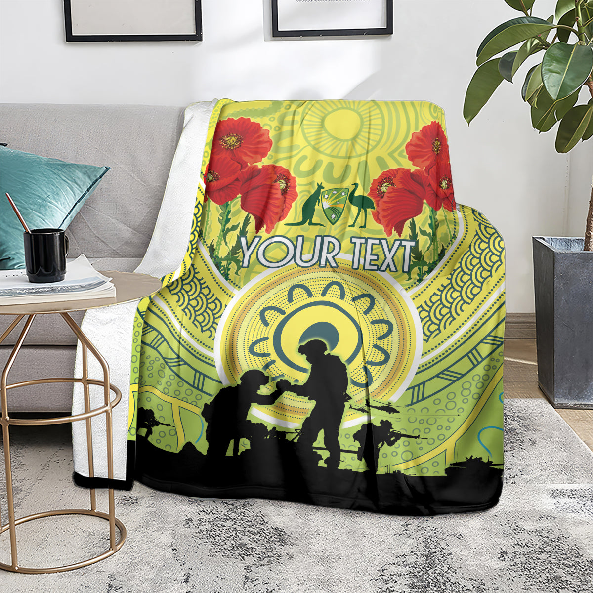Custom Australia Cricket ANZAC Blanket The Military Soldiers with Aboriginal Style - Vibe Hoodie Shop