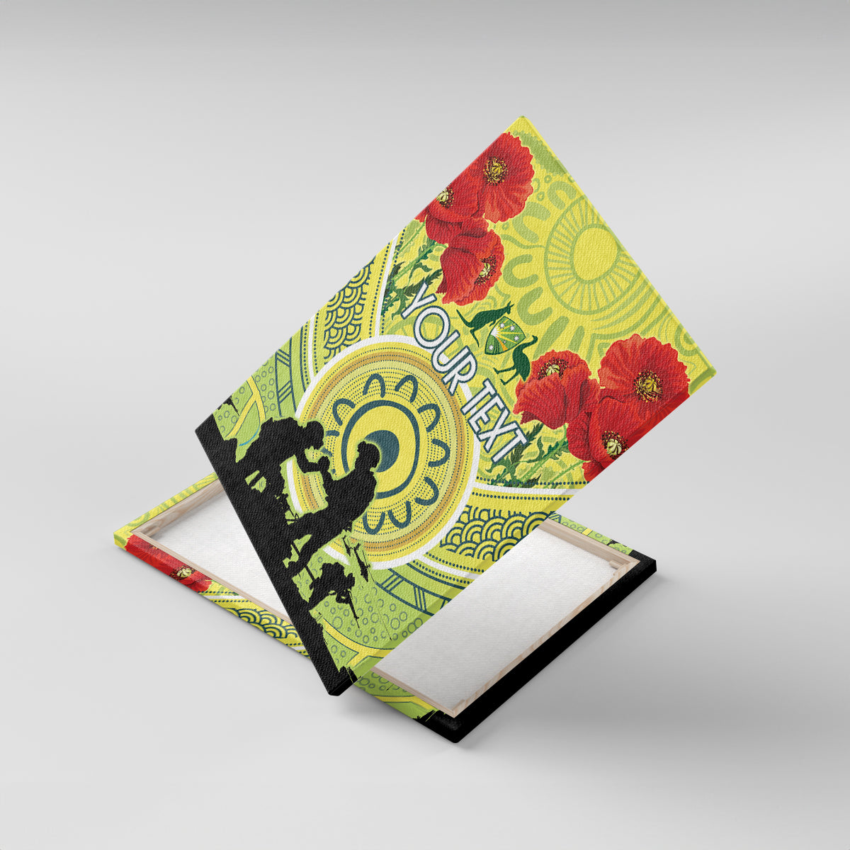 Custom Australia Cricket ANZAC Canvas Wall Art The Military Soldiers with Aboriginal Style