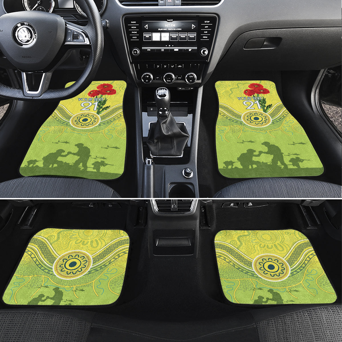 Custom Australia Cricket ANZAC Car Mats The Military Soldiers with Aboriginal Style