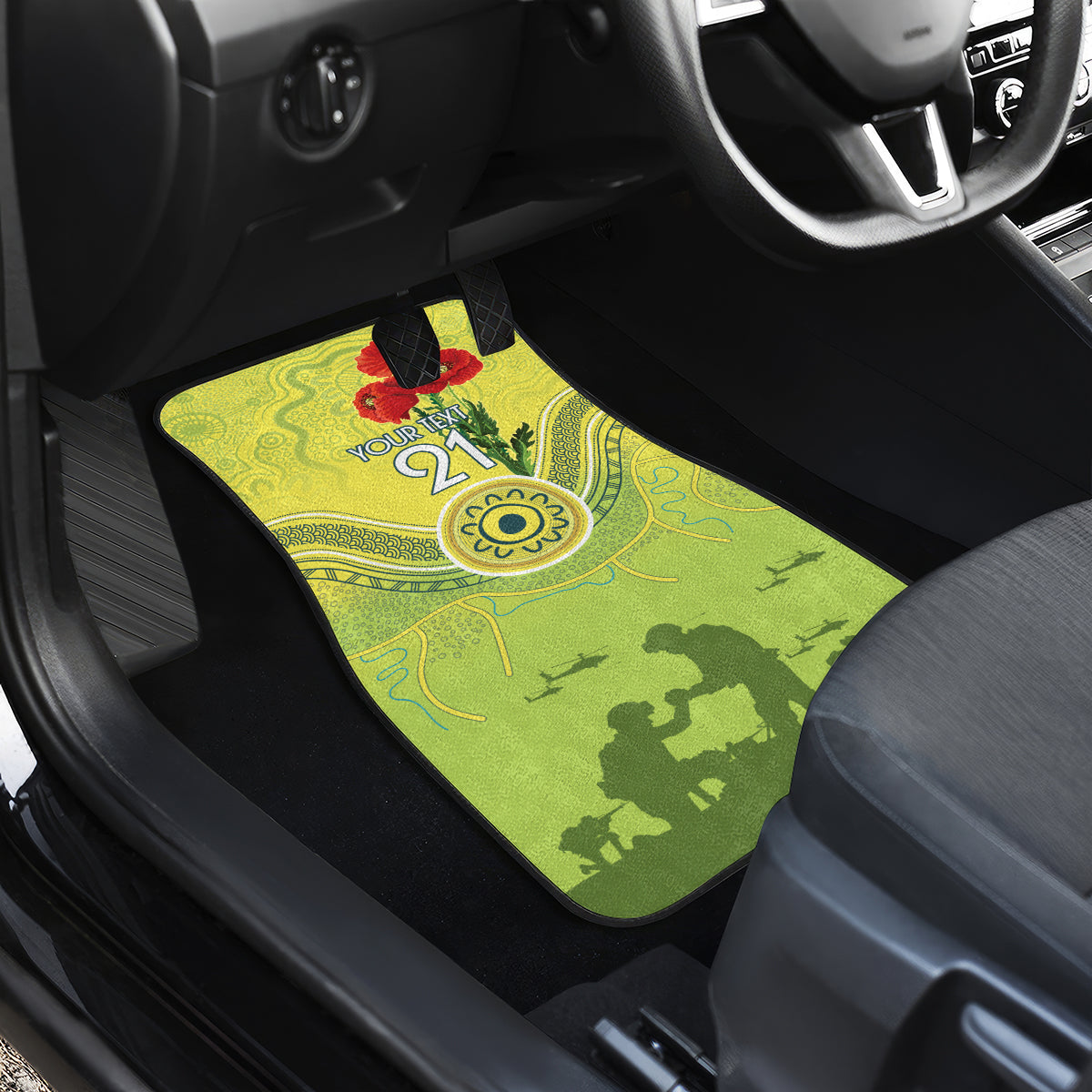 Custom Australia Cricket ANZAC Car Mats The Military Soldiers with Aboriginal Style