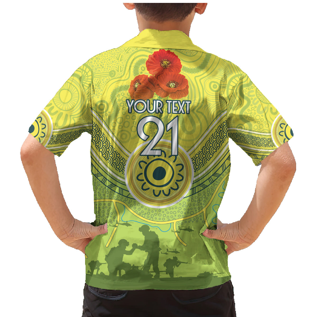 Custom Australia Cricket ANZAC Family Matching Mermaid Dress and Hawaiian Shirt The Military Soldiers with Aboriginal Style