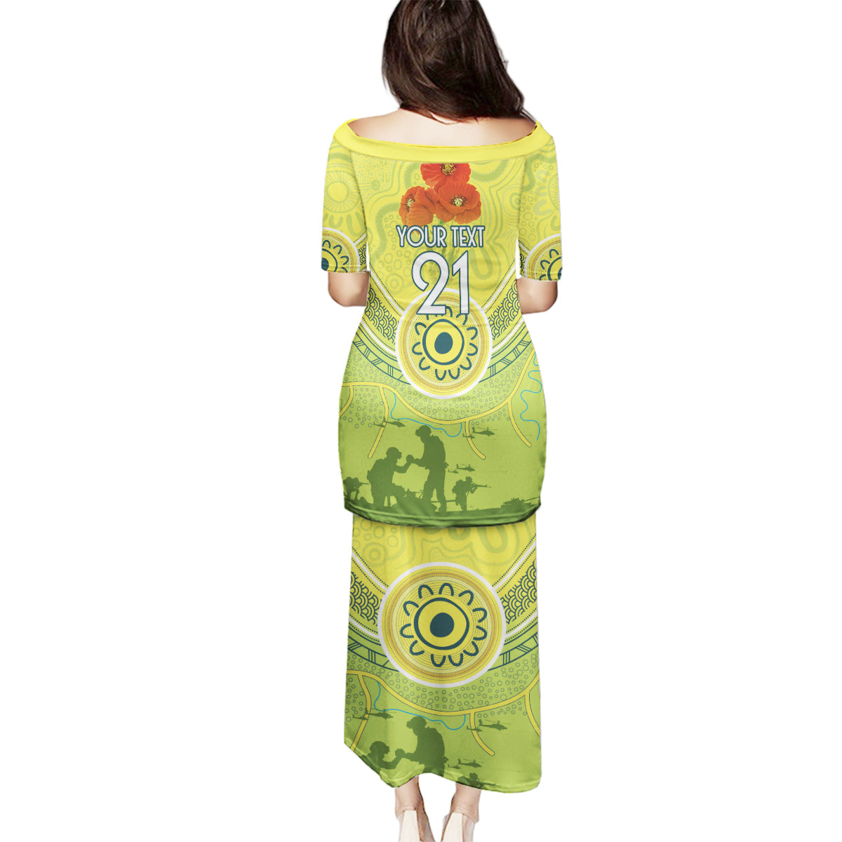 Custom Australia Cricket ANZAC Family Matching Puletasi and Hawaiian Shirt The Military Soldiers with Aboriginal Style