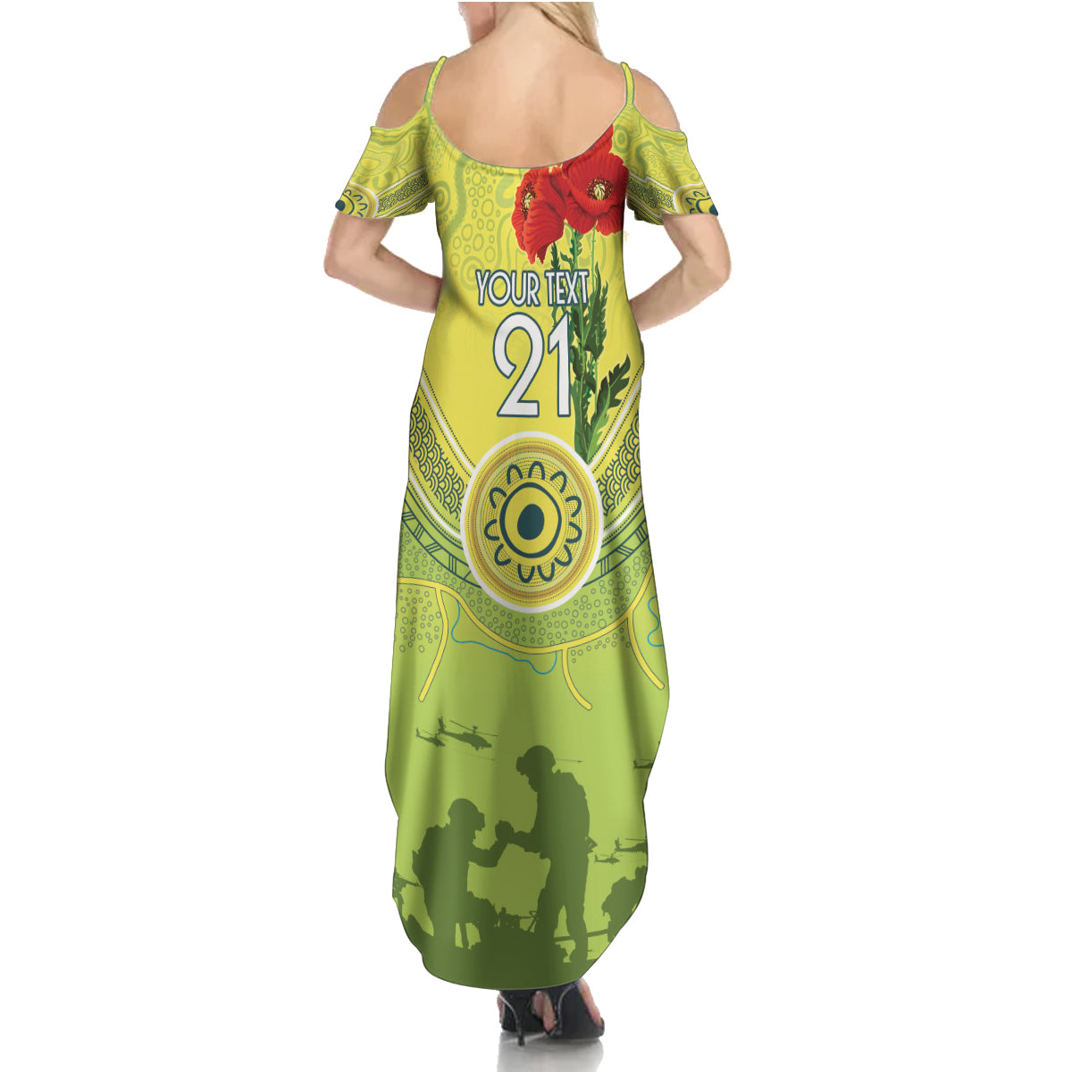 Custom Australia Cricket ANZAC Family Matching Summer Maxi Dress and Hawaiian Shirt The Military Soldiers with Aboriginal Style