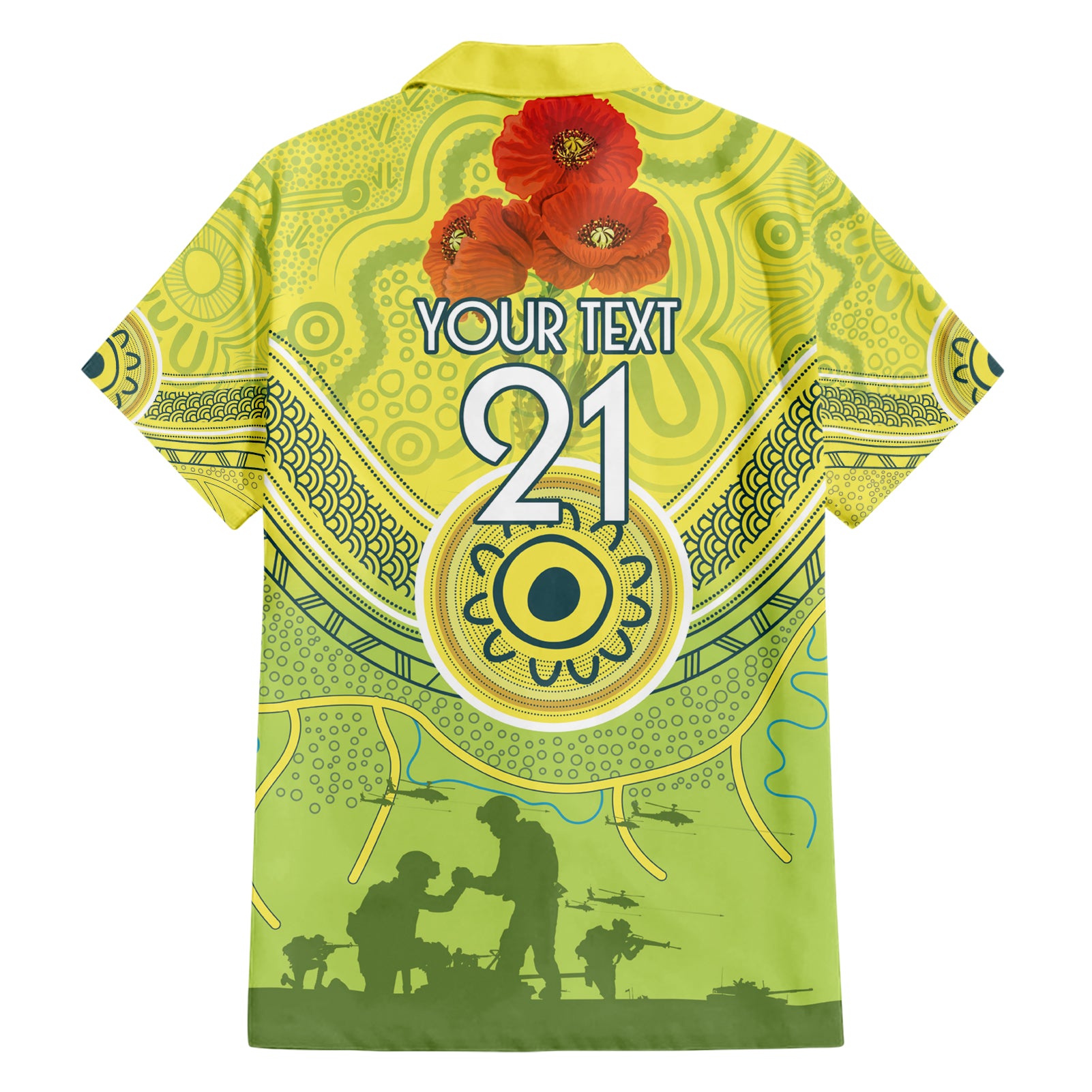 Custom Australia Cricket ANZAC Hawaiian Shirt The Military Soldiers with Aboriginal Style - Vibe Hoodie Shop