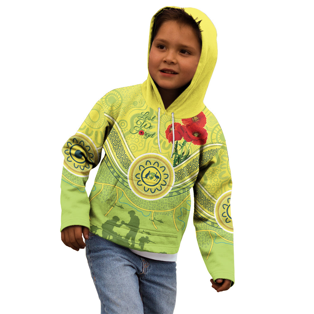 Custom Australia Cricket ANZAC Kid Hoodie The Military Soldiers with Aboriginal Style - Vibe Hoodie Shop