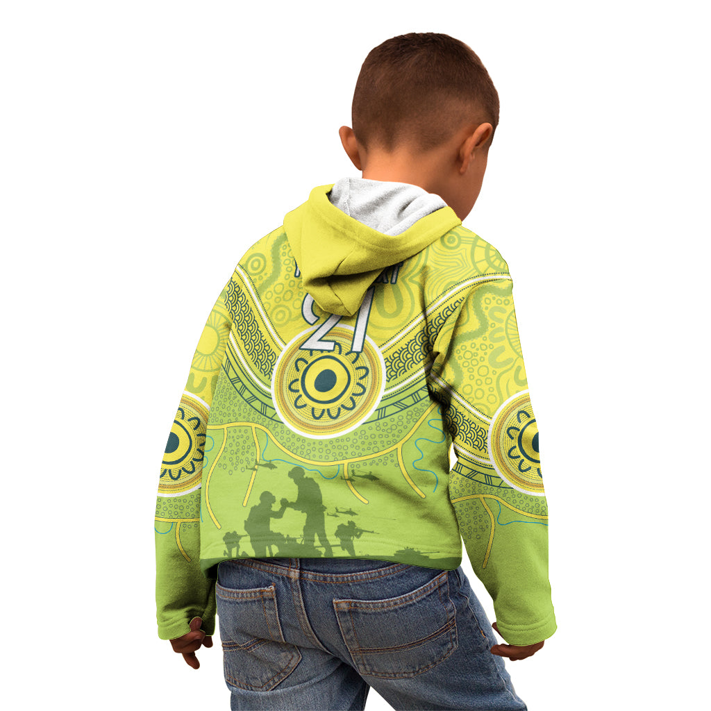 Custom Australia Cricket ANZAC Kid Hoodie The Military Soldiers with Aboriginal Style - Vibe Hoodie Shop