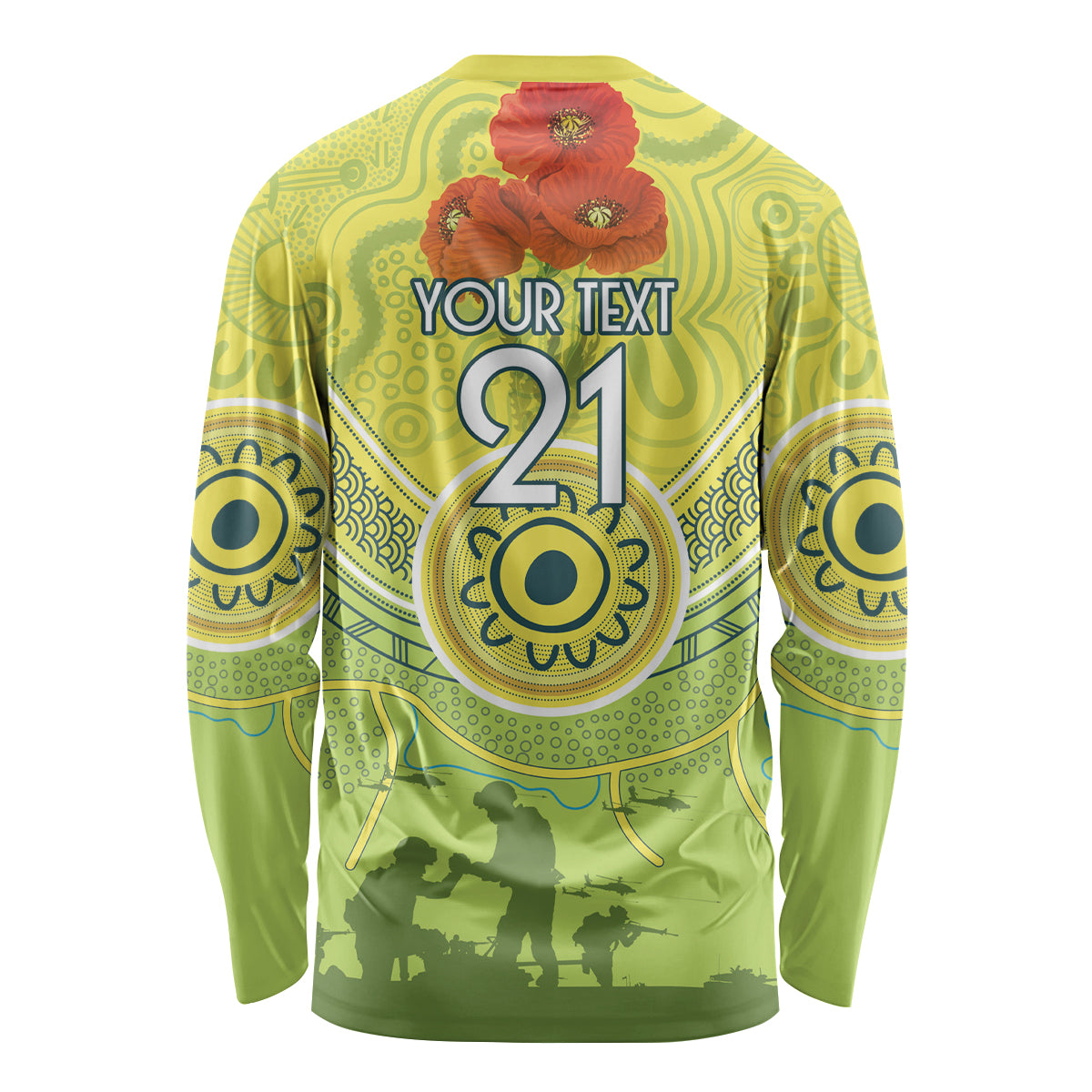 Custom Australia Cricket ANZAC Long Sleeve Shirt The Military Soldiers with Aboriginal Style - Vibe Hoodie Shop