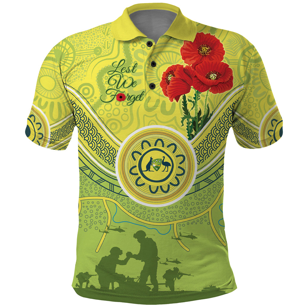 Custom Australia Cricket ANZAC Polo Shirt The Military Soldiers with Aboriginal Style LT9 - Vibe Hoodie Shop