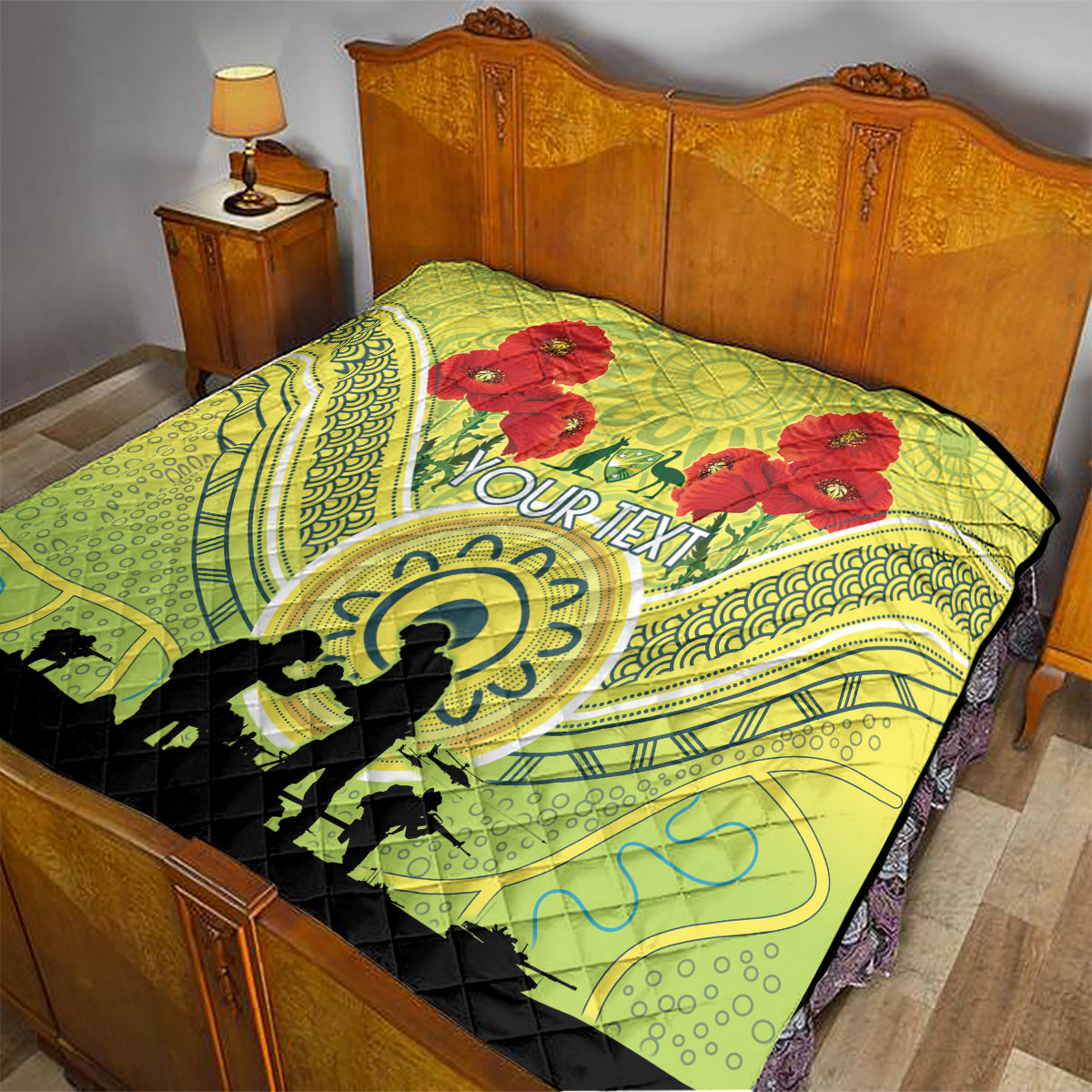 Custom Australia Cricket ANZAC Quilt The Military Soldiers with Aboriginal Style - Vibe Hoodie Shop