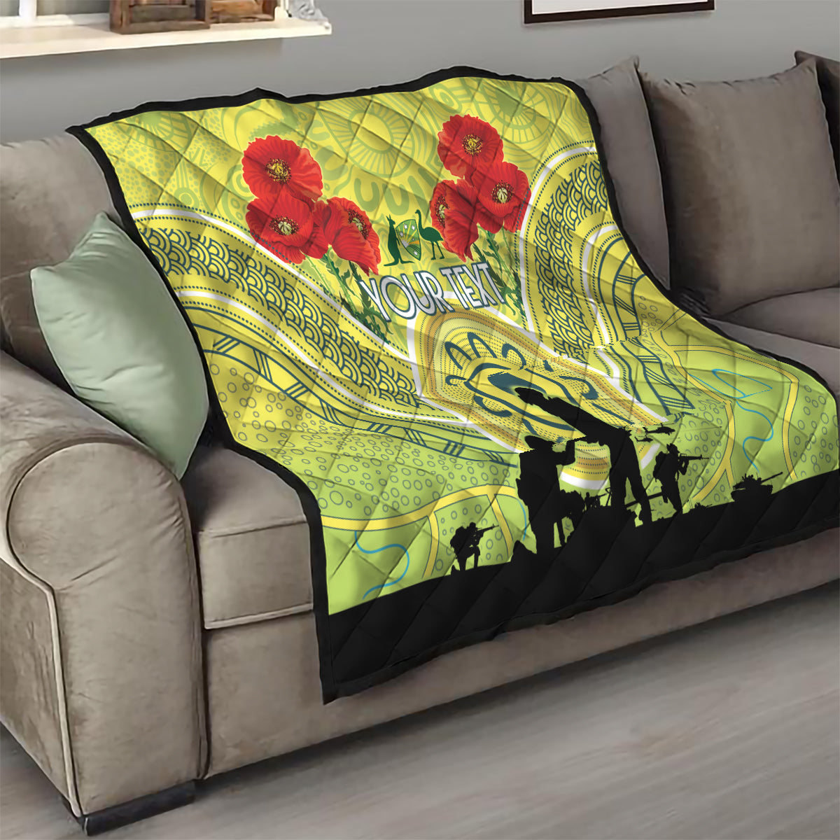 Custom Australia Cricket ANZAC Quilt The Military Soldiers with Aboriginal Style - Vibe Hoodie Shop