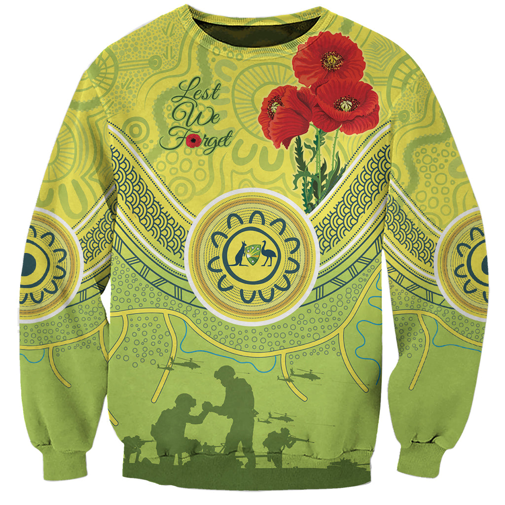 Custom Australia Cricket ANZAC Sweatshirt The Military Soldiers with Aboriginal Style - Vibe Hoodie Shop