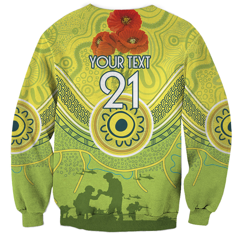 Custom Australia Cricket ANZAC Sweatshirt The Military Soldiers with Aboriginal Style - Vibe Hoodie Shop