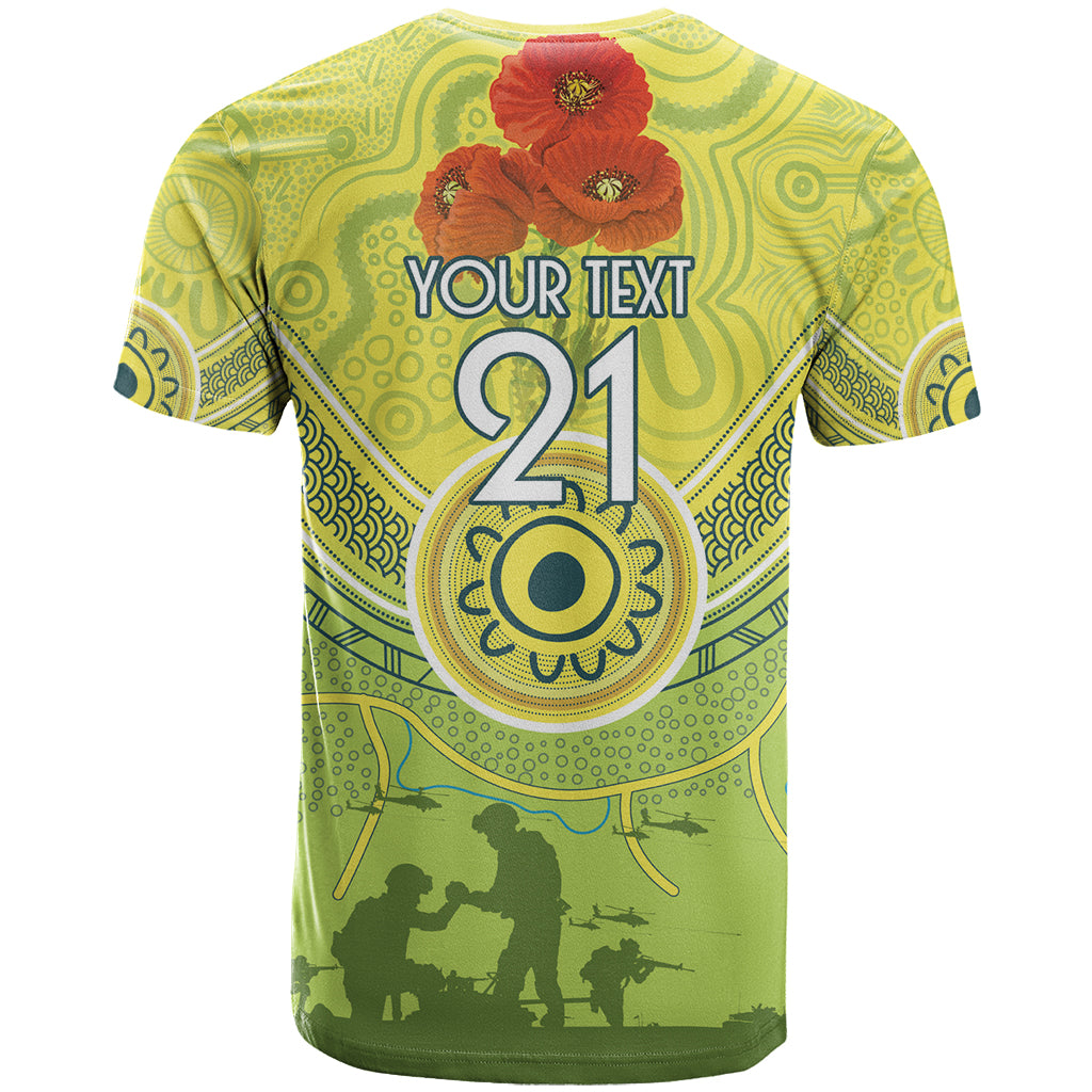 Custom Australia Cricket ANZAC T Shirt The Military Soldiers with Aboriginal Style LT9 - Vibe Hoodie Shop