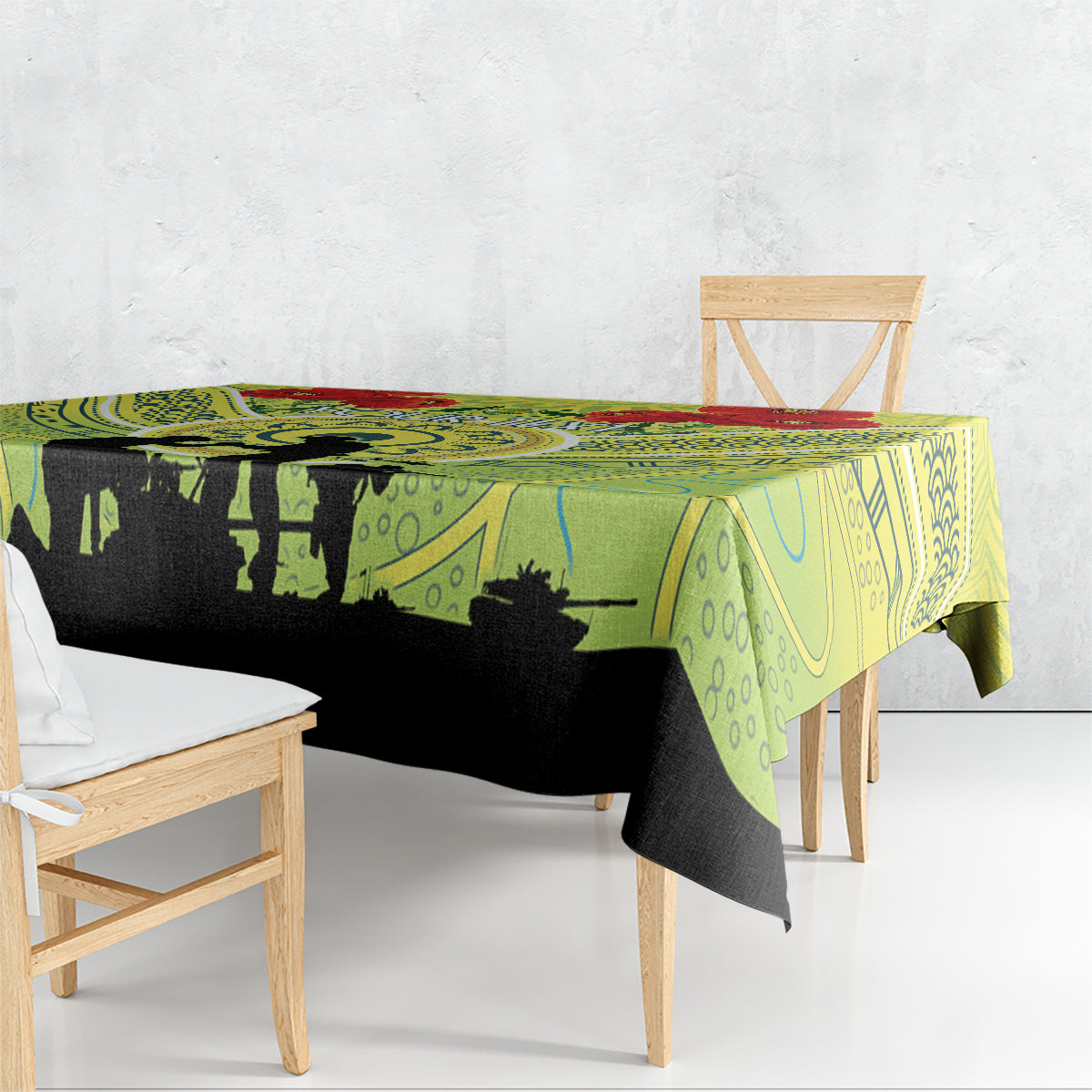 Custom Australia Cricket ANZAC Tablecloth The Military Soldiers with Aboriginal Style