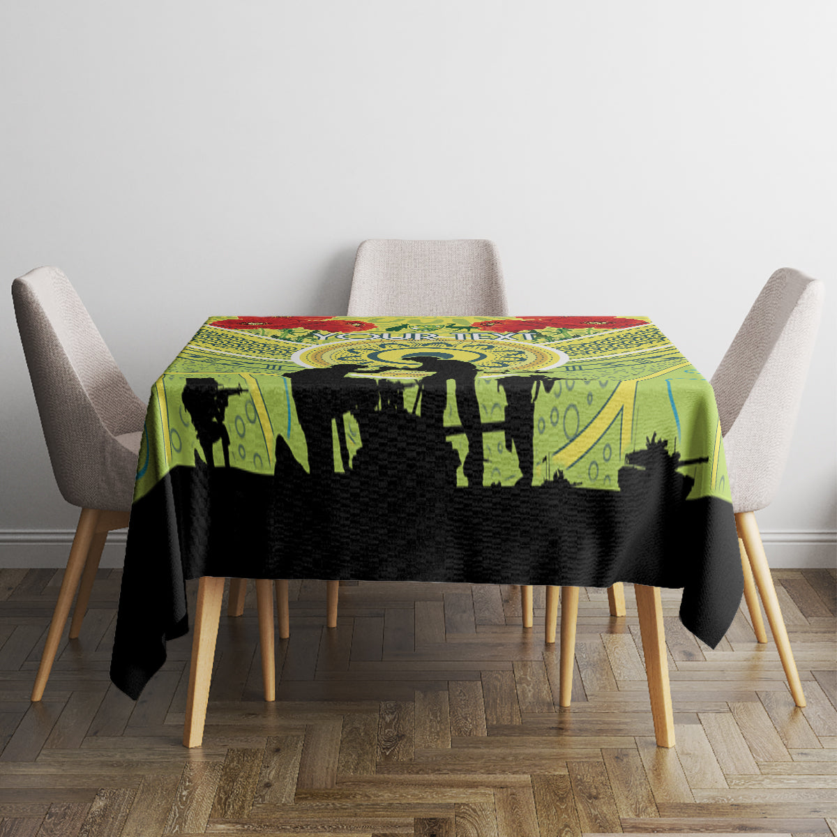 Custom Australia Cricket ANZAC Tablecloth The Military Soldiers with Aboriginal Style