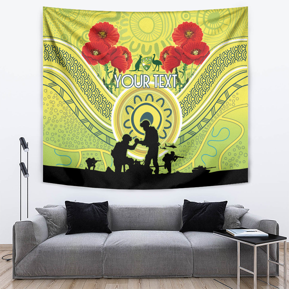 Custom Australia Cricket ANZAC Tapestry The Military Soldiers with Aboriginal Style - Vibe Hoodie Shop