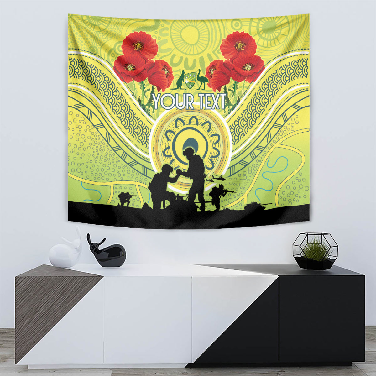 Custom Australia Cricket ANZAC Tapestry The Military Soldiers with Aboriginal Style - Vibe Hoodie Shop