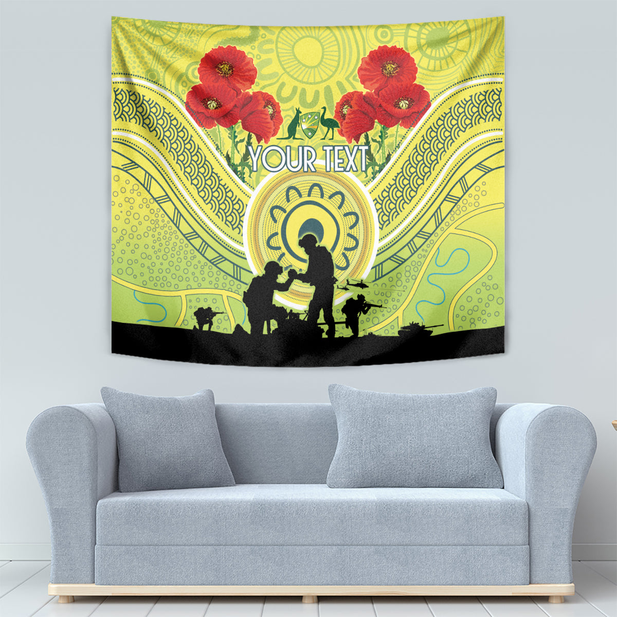 Custom Australia Cricket ANZAC Tapestry The Military Soldiers with Aboriginal Style - Vibe Hoodie Shop