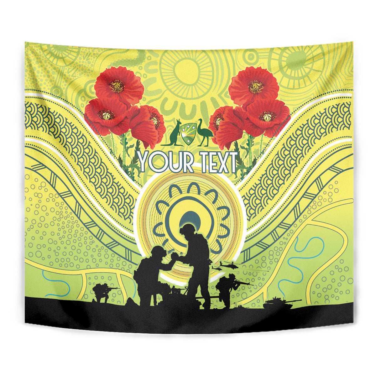 Custom Australia Cricket ANZAC Tapestry The Military Soldiers with Aboriginal Style - Vibe Hoodie Shop