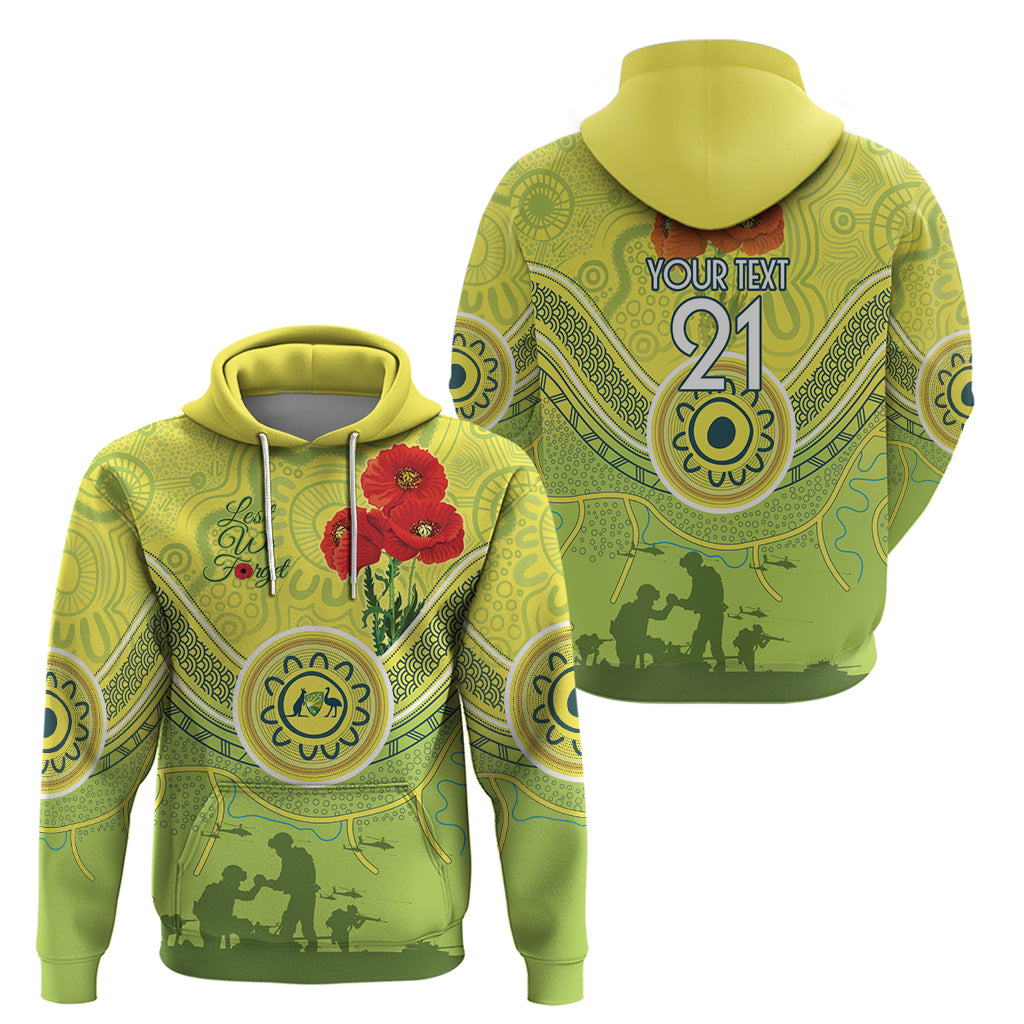 Custom Australia Cricket ANZAC Zip Hoodie The Military Soldiers with Aboriginal Style - Vibe Hoodie Shop