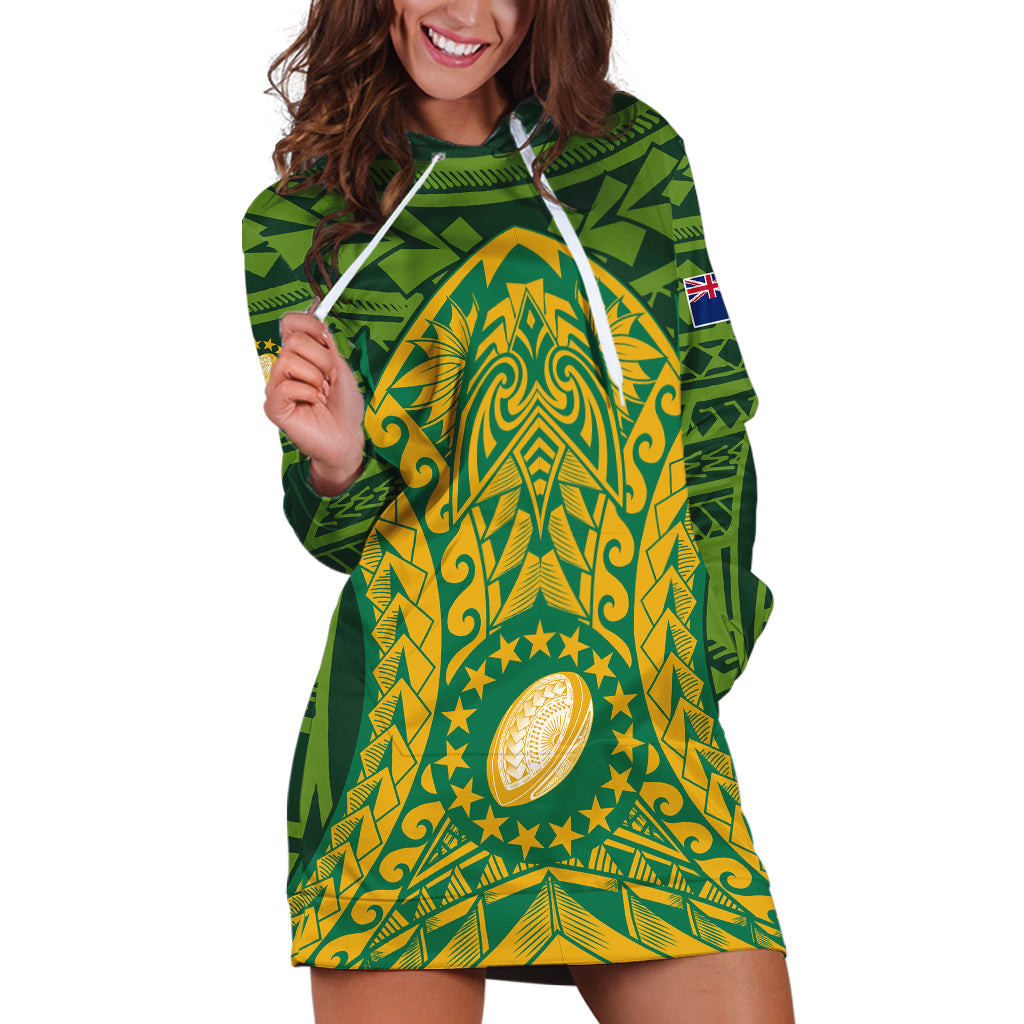 Cook Islands Rugby Hoodie Dress Kukis Athletic Style - Vibe Hoodie Shop