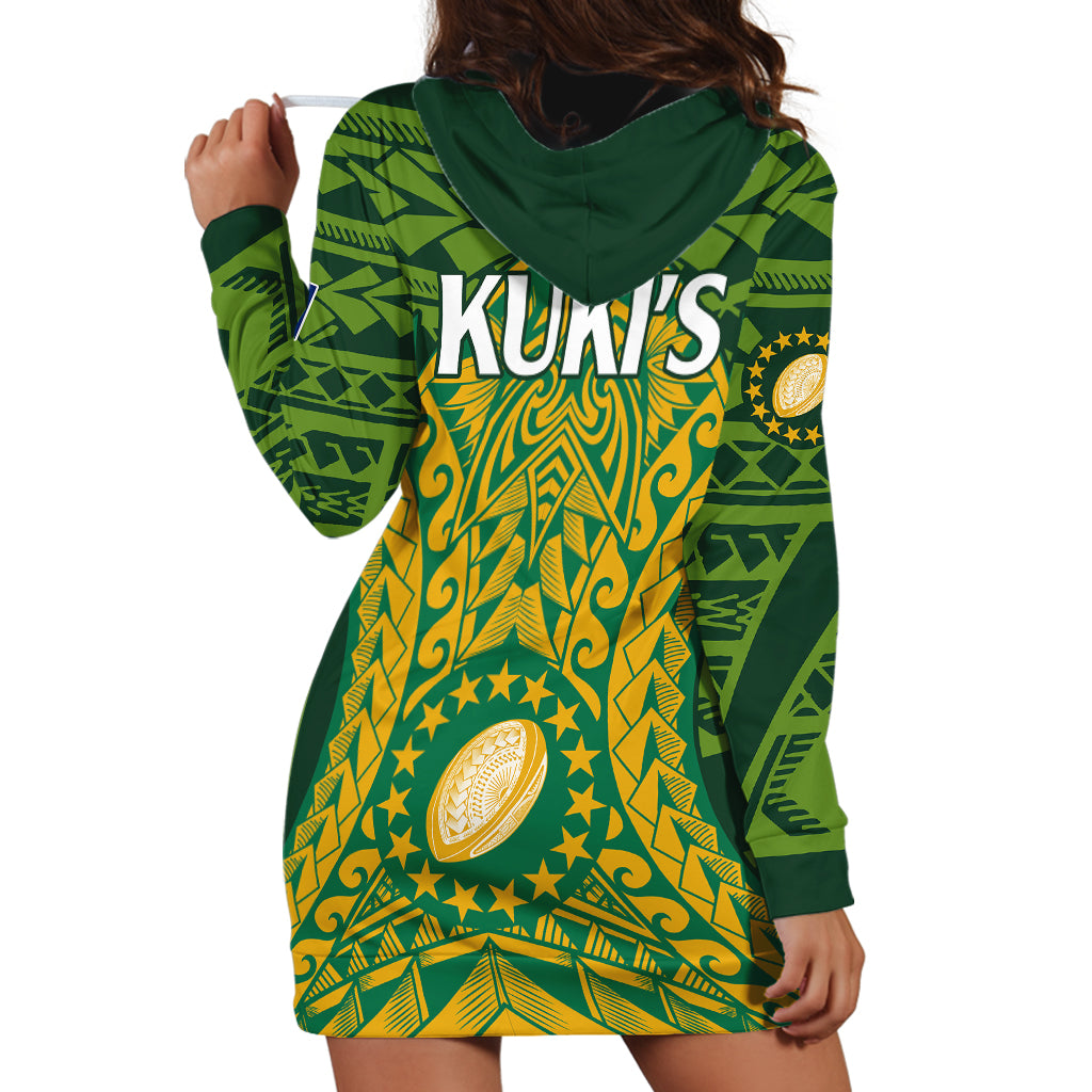 Cook Islands Rugby Hoodie Dress Kukis Athletic Style - Vibe Hoodie Shop