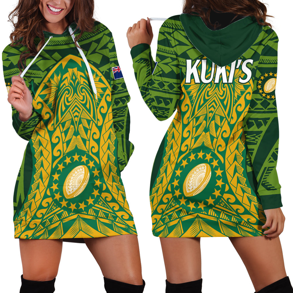 Cook Islands Rugby Hoodie Dress Kukis Athletic Style - Vibe Hoodie Shop