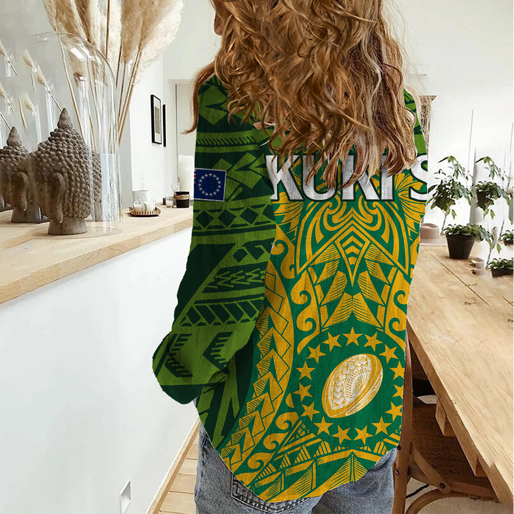 Cook Islands Rugby Women Casual Shirt Kukis Athletic Style - Vibe Hoodie Shop