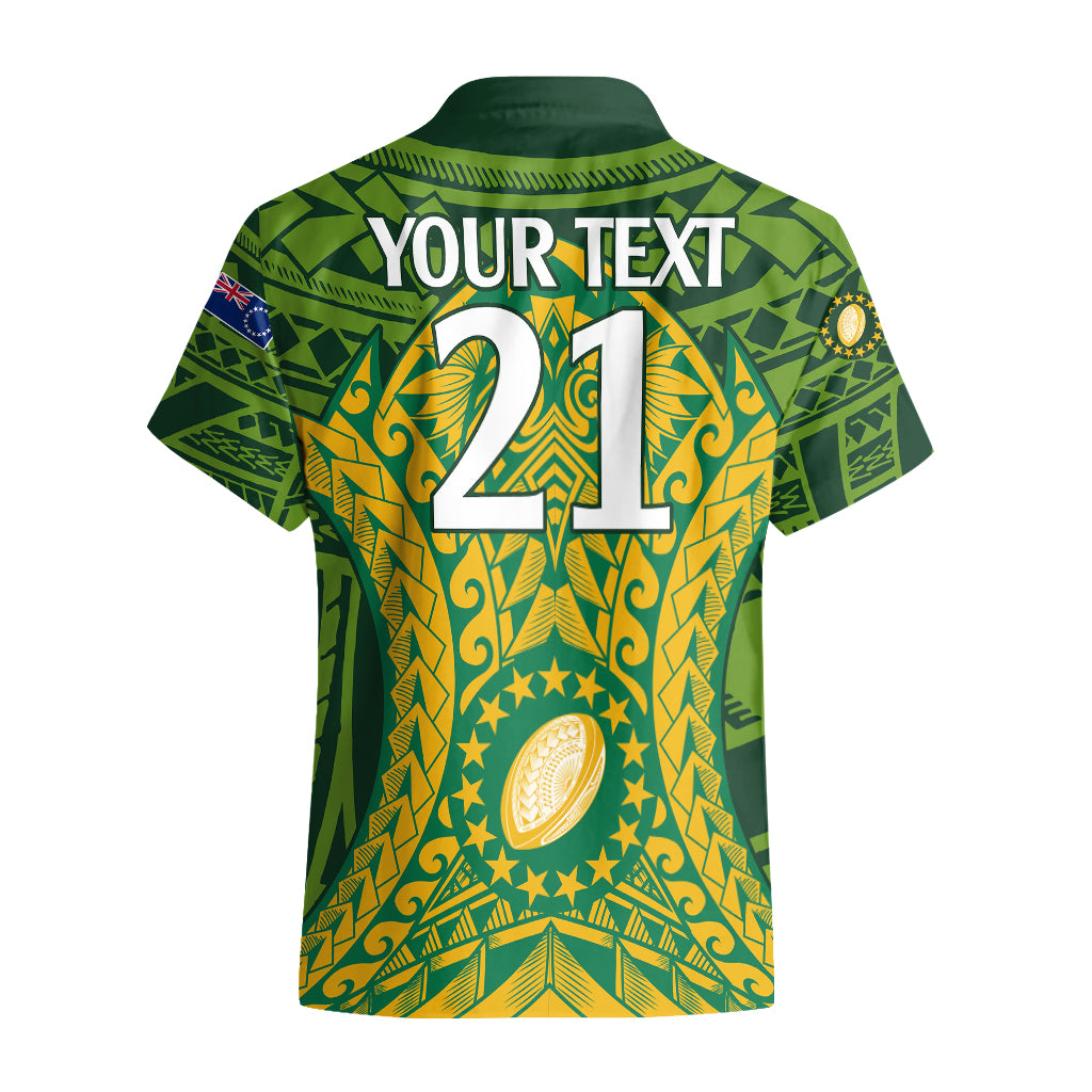 Personalised Cook Islands Rugby Hawaiian Shirt Kukis Athletic Style - Vibe Hoodie Shop
