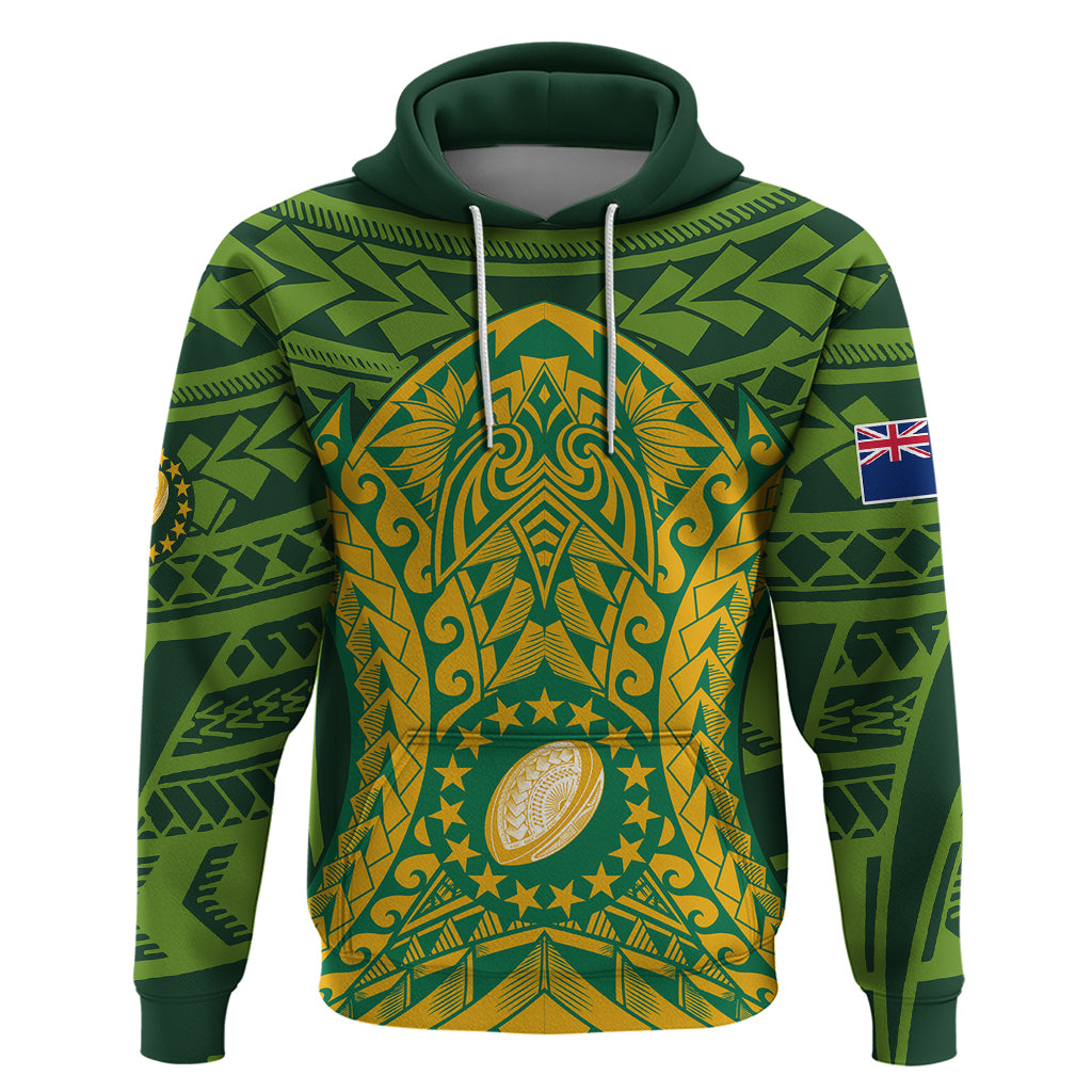 Personalised Cook Islands Rugby Hoodie Kukis Athletic Style LT9 - Vibe Hoodie Shop