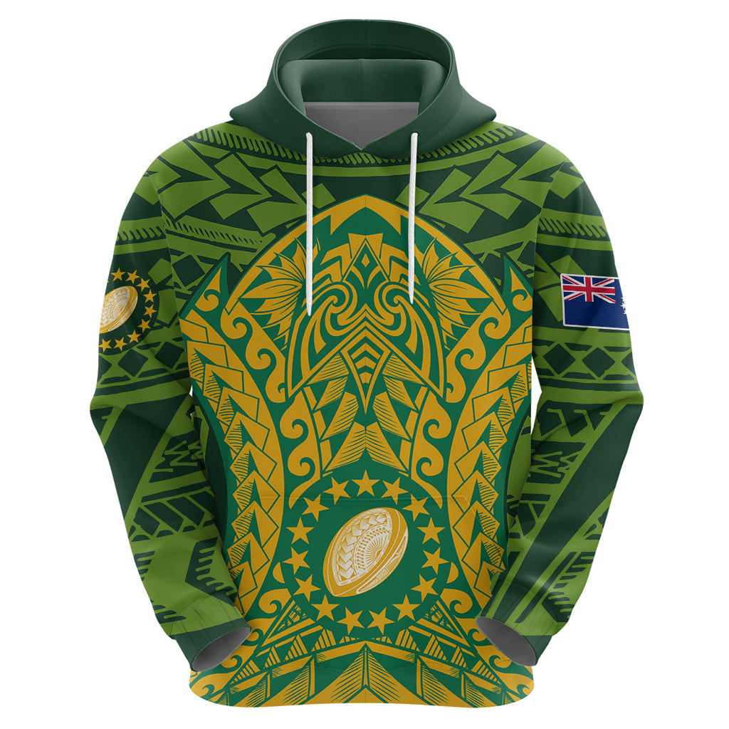 Personalised Cook Islands Rugby Hoodie Kukis Athletic Style LT9 - Vibe Hoodie Shop