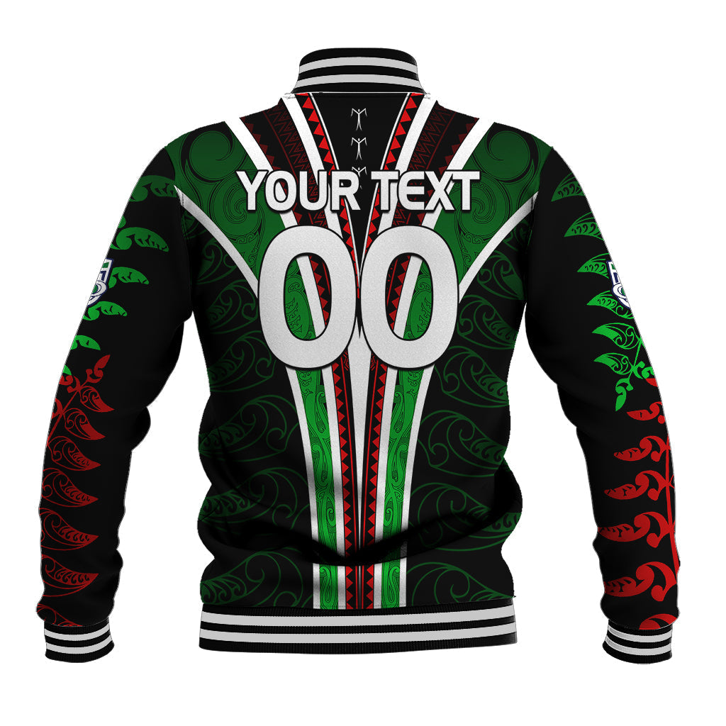 Personalised New Zealand Rugby Silver Fern Baseball Jacket The Maori Warriors LT9