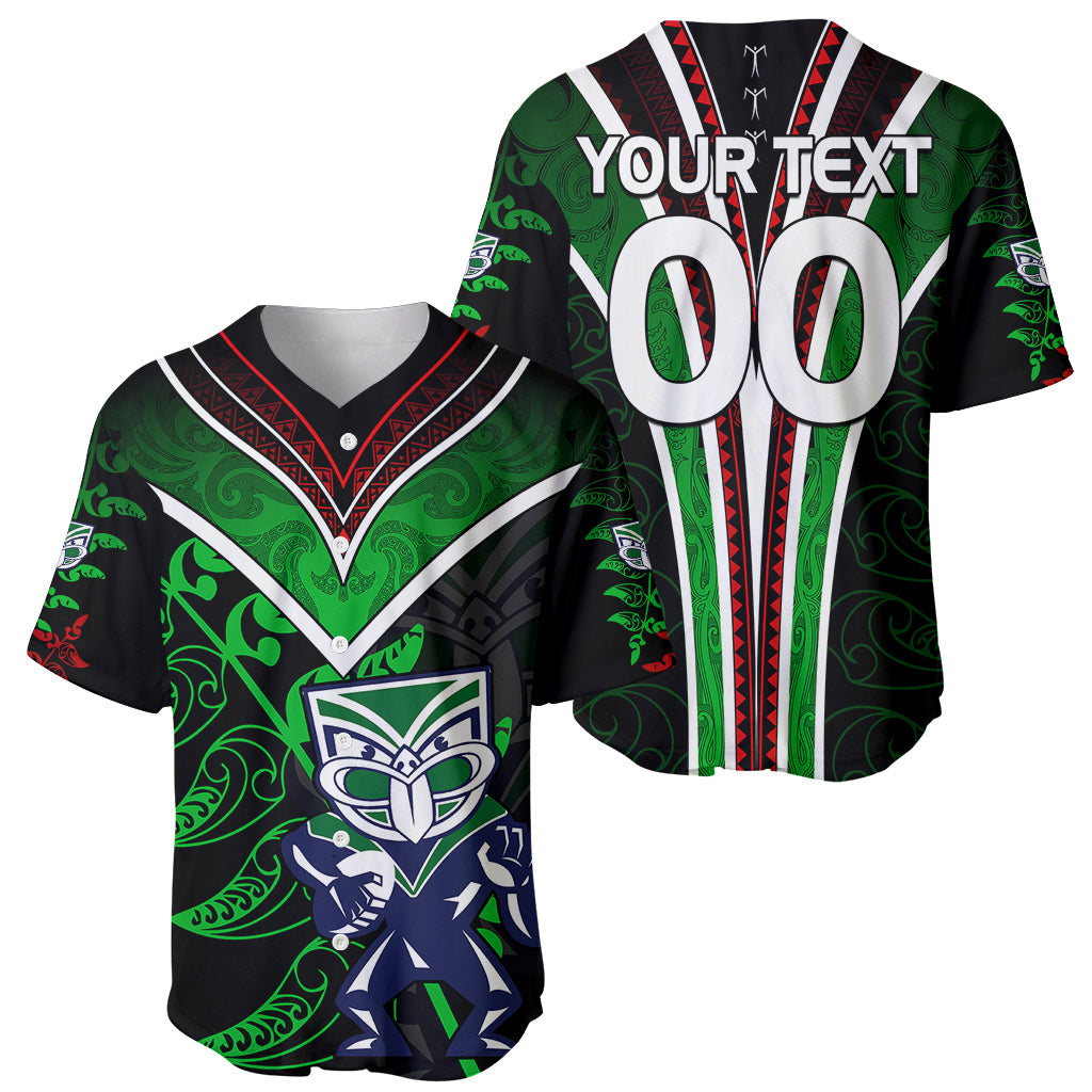 Personalised New Zealand Rugby Silver Fern Baseball Jersey The Maori Warriors LT9