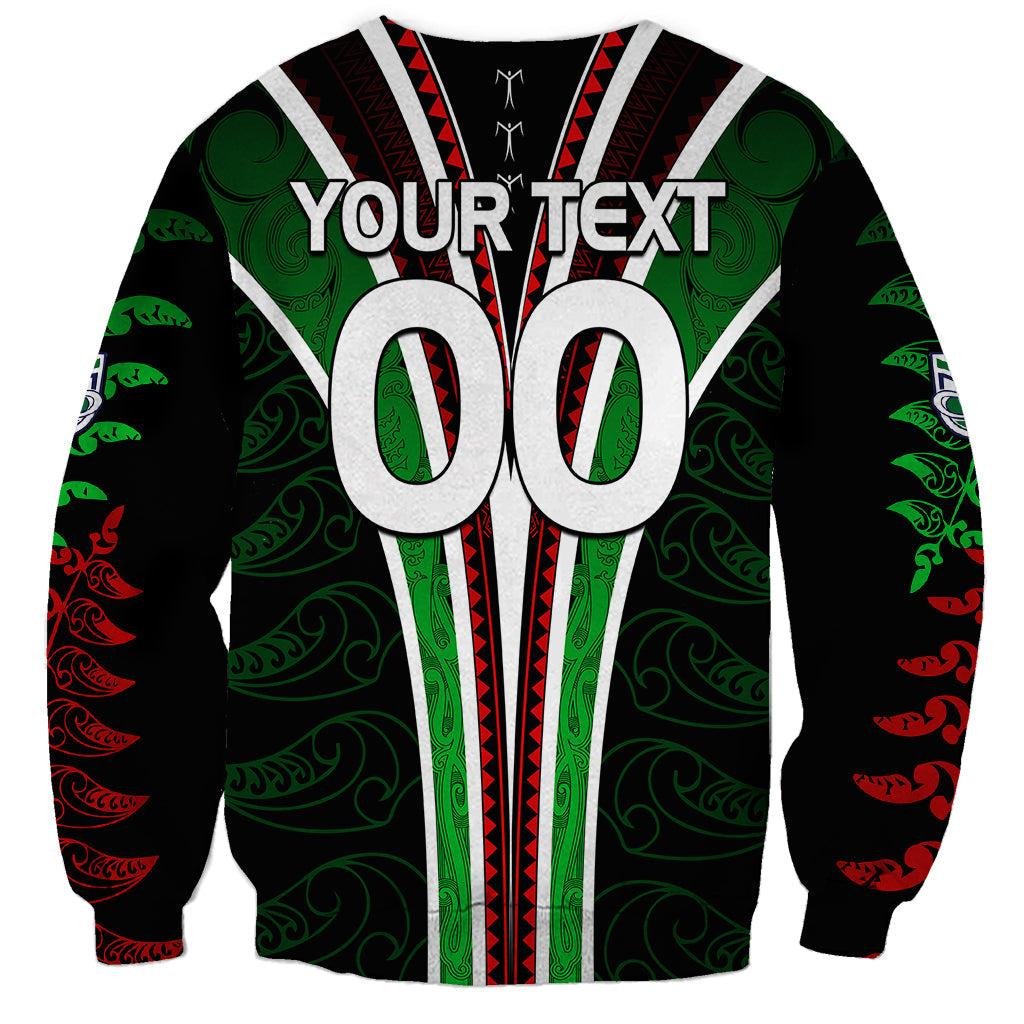 Personalised New Zealand Rugby Silver Fern Sweatshirt The Maori Warriors LT9