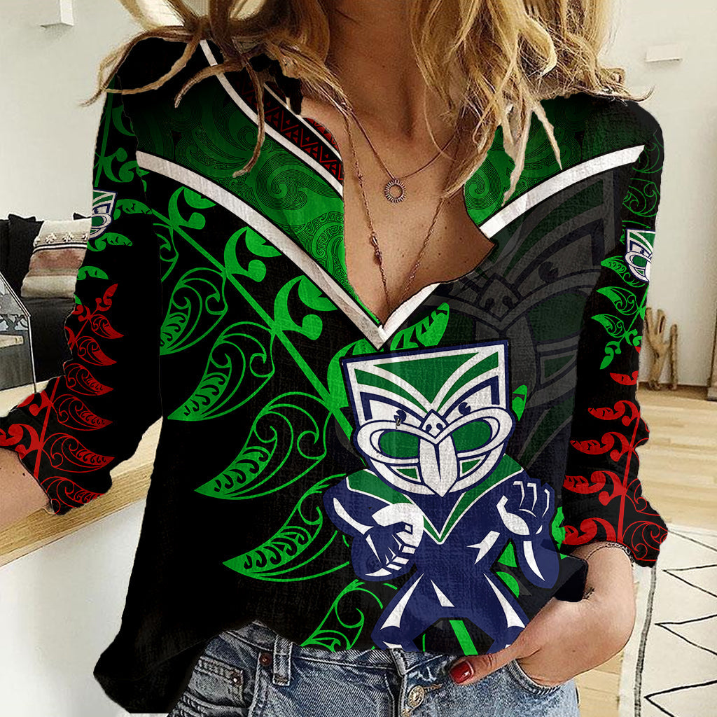 personalised-new-zealand-rugby-silver-fern-women-casual-shirt-the-maori-warriors